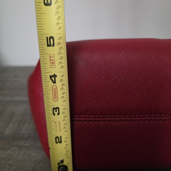 Michael Kors Purse jet set travel large chain tote shoulder bag red MK - Picture 12 of 13